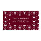 Étiquette Graduation élégant moderne classe bordeaux classe (Devant)