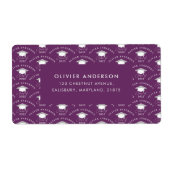 Étiquette Graduation élégante moderne violet classe de (Devant)