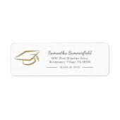 Étiquette Graduation Gold Foil Casquette Graduate Adresse de (Devant)