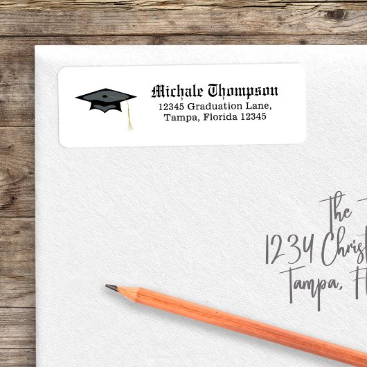 Étiquette Graduation Journal Adresse de retour