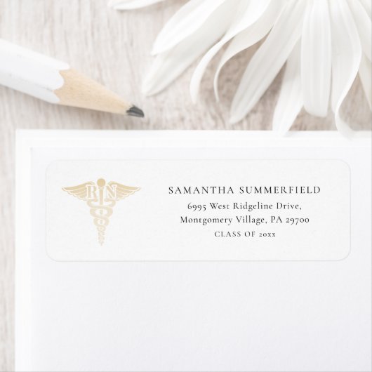 Étiquette Graduation Nurse Pining2025 Adresse de retour (En situation)