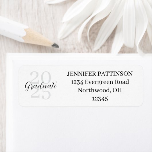 Étiquette Graduation Party Simple Modern Return Address (En situation)
