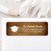 Étiquette Graduation personnalisée Thème Casquette Rustique (En situation)