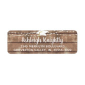 Étiquette Graduation Rustic Wood String Light Adresse de ret (Devant)