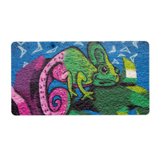 Étiquette Graffiti coloré Chameleon