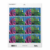 Étiquette Graffiti coloré Chameleon (Feuille entière)