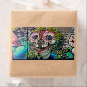 Étiquette Graffiti Crazy Type Horror Skull (En situation)