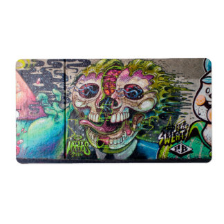 Étiquette Graffiti Crazy Type Horror Skull