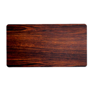 Étiquette Graine de bois foncé en acajou motif en bois bru
