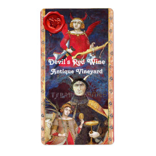 ÉTIQUETTE GRAINE DE VIN ROUGE DE PÉRIL ET TAROTS ANTIQUES