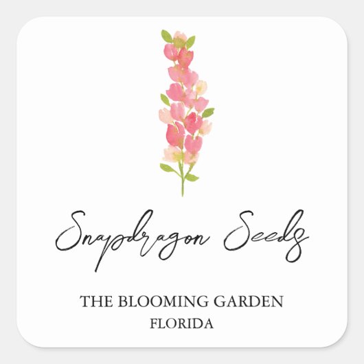 Étiquette Graines Snapdragon (Devant)