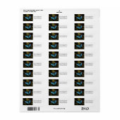 Étiquette Grand, beau, papillon bleu (Feuille entière)