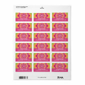 Étiquette Grand design de fleurs colorées avec Monogramme (Feuille entière)