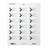 Étiquette Grand feutre Holly avec Berries rouges Thème de No (Feuille entière)