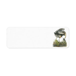 Étiquette Grand héron bleu par Audubon