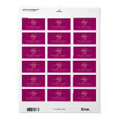 Étiquette Grand Monogramme Doré, Nom en Écriture Blanche, Ma (Feuille entière)