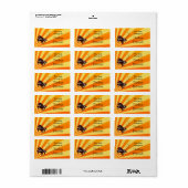 Étiquette Grand Piano Notes Plaque jaune et or (Feuille entière)