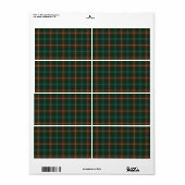 Étiquette Grand tartan manitobain (Feuille entière)