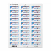 Étiquette Grande adresse Whimsical Star Snowman (Feuille entière)