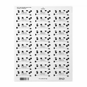 Étiquette GRANDE CONFETTI SPOT moderne en noir et blanc (Feuille entière)