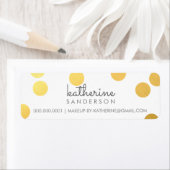 Étiquette GRANDE CONFETTI SPOT moderne gras feuille or gris (En situation)