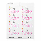 Étiquette Grande soeur (Feuille entière)