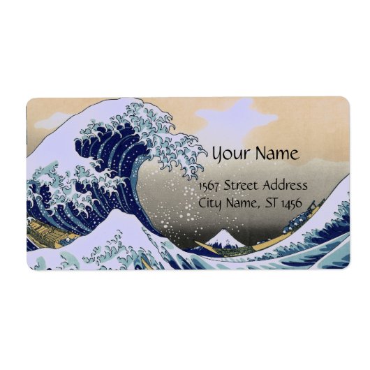 Étiquette GRANDE VAGUE Bleu Blanc (Devant)