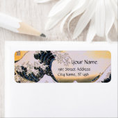 Étiquette GRANDE VAGUE Bleu Blanc (En situation)