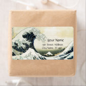 Étiquette GRANDE VAGUE Bleu Blanc (En situation)