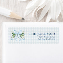Grandmillenial Blue Bow Garland Return Address