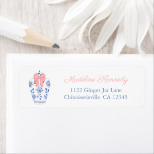 Étiquette Grandmillenium Aquarelle Bleu rose Adresse de reto