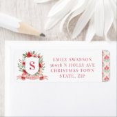 Étiquette Grandmillennial Holiday Crest | Christmas Monogram (En situation)