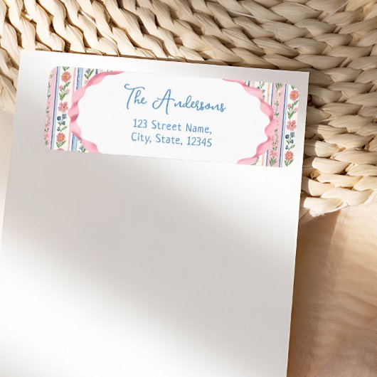 Étiquette Grandmillennial Wildflower Return Address Label