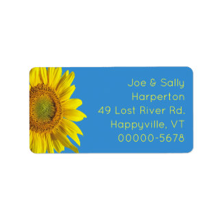 Étiquette Grands autocollants d'adresse de retour Tournesol