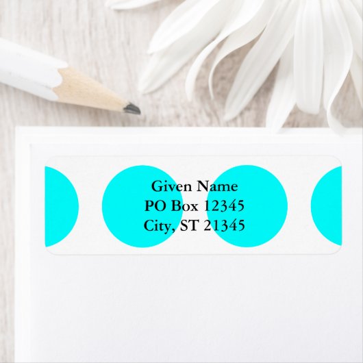 Étiquette Grands points Aqua (En situation)