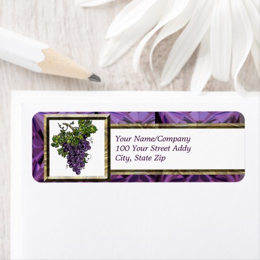 Étiquette Grape de Purple (En situation)