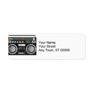 Étiquette graphique blaster du ghetto de boombox rétro