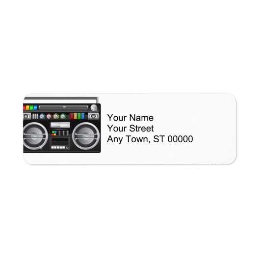 Étiquette graphique blaster du ghetto de boombox rétro (Devant)