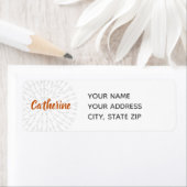 Étiquette graphique crochet orange rouille (En situation)