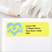 Étiquette Graphique d'amour cool, Bleu (En situation)