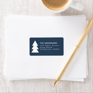 Étiquette Graphique de Noël de marine géométrique minimalist