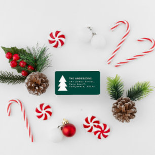 Étiquette Graphique de Noël vert minimaliste moderne