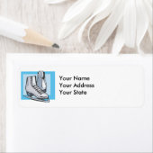 Étiquette graphique de patins à glace blanche (En situation)