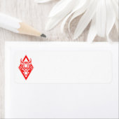 Étiquette Graphique de visage de loup de diamant rouge (En situation)