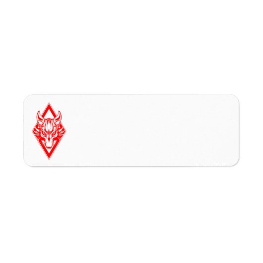 Étiquette Graphique de visage de loup de diamant rouge (Devant)