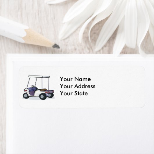 Étiquette graphique de voiturette de golf (En situation)