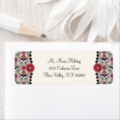 Étiquette Graphique des crânes de sucre (En situation)