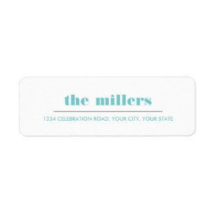 Étiquette Graphique minimal Aqua Blue Hipster