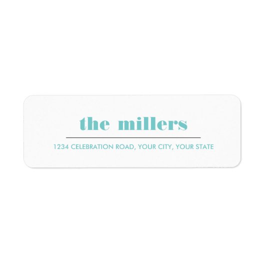 Étiquette Graphique minimal | Aqua Blue Hipster (Devant)