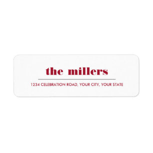 Étiquette Graphique minimal Hipster rouge rubis